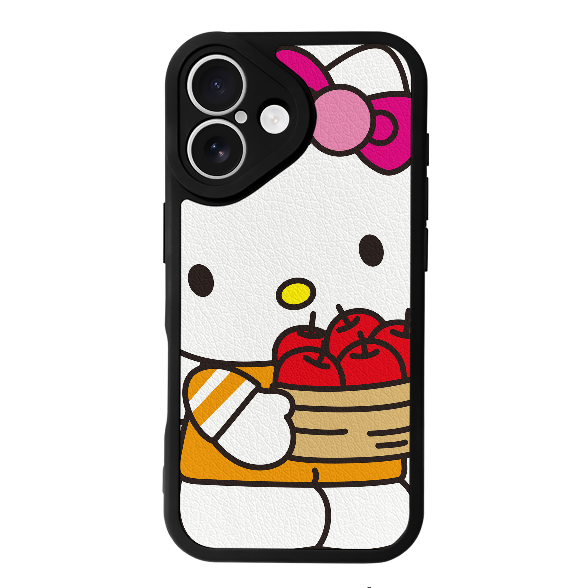 （画像用） Hello Kitty ハローキティ 【iPhone 16シリーズ対応】シリコンスマホケース（レザー調） 材質：シリコン